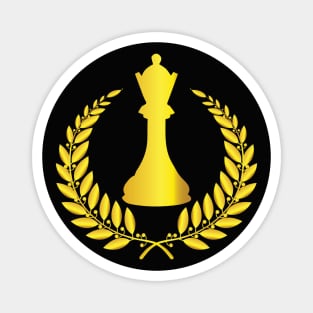 Golden Chess King Emblem – Laurel Wreath Victory Crest Magnet